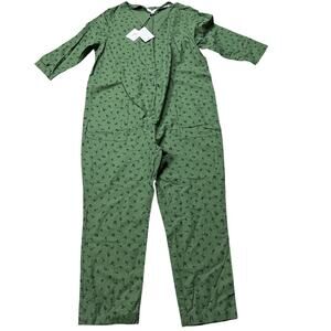 The Nines by Hatch Green Floral Print Maternity Jumpsuit - Size XS - NWT